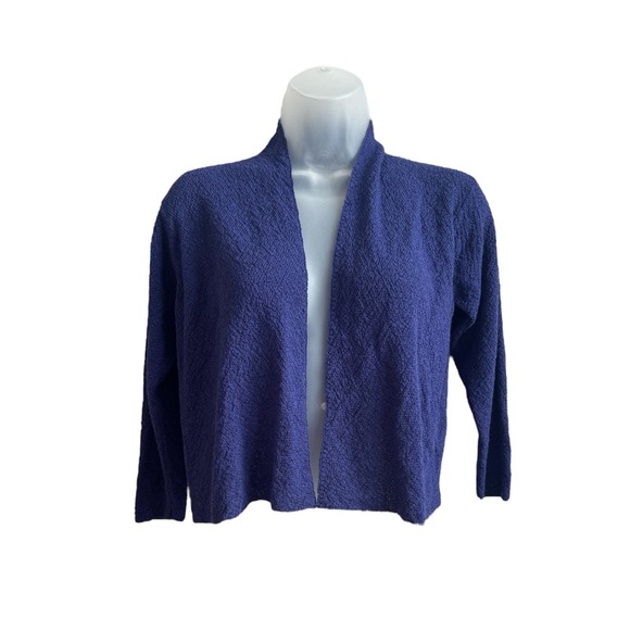 Eileen Fisher Ladies Italian Wool Open Front Cardigan Purple Size Small - Picture 2 of 7